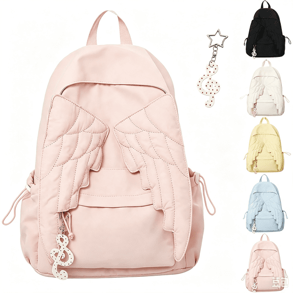 Angel Wing Backpack, Spacious Angel Wings Backpack with Aesthetic Zipper Design, Novelty Travel School Bag
