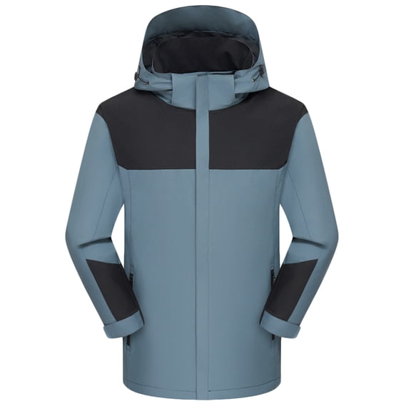 Gytharion Mens Hooded Windbreaker Jackets Plus Size Fashion Colorblocking Full Zip Outdoor Sport Coat Lightweight Casual Windproof Outerwear for Hiking Travel
