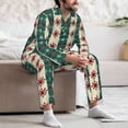 thumbnail image 7 of Daiia Christmas Snowflakes Plaid for Men's Long-Sleeved Pajama Set – Soft & Comfortable Sleepwear Button-Up Pajamas Cozy Lounge Wear-X-Large, 7 of 7