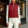thumbnail image 4 of Vixolx Women Cropped Puffer Vest Zip Up Stand Collar Quilted Sleeveless Jacket Lightweight Fall Winter Casual Outerwear, 4 of 8