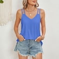 thumbnail image 2 of cfhntfmh Womens Summer Tank Tops Soft Sleeveless Cutout Double Spaghetti Strap Shirts V Neck Flowy Camisole, 2 of 7