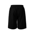thumbnail image 5 of Zimjoy Men's Corduroy Shorts Loose Elastic Drawstring Bermuda Soft Knee Length Summer Shorts with Large Pockets, Black L, 5 of 5