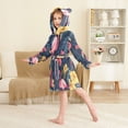 thumbnail image 4 of FORMRS Niños Bathrobe Unisex Hooded Robe Soft Plush Pajamas Sleepwear, Size 2-3T, Red Floral Flamingo, 4 of 7