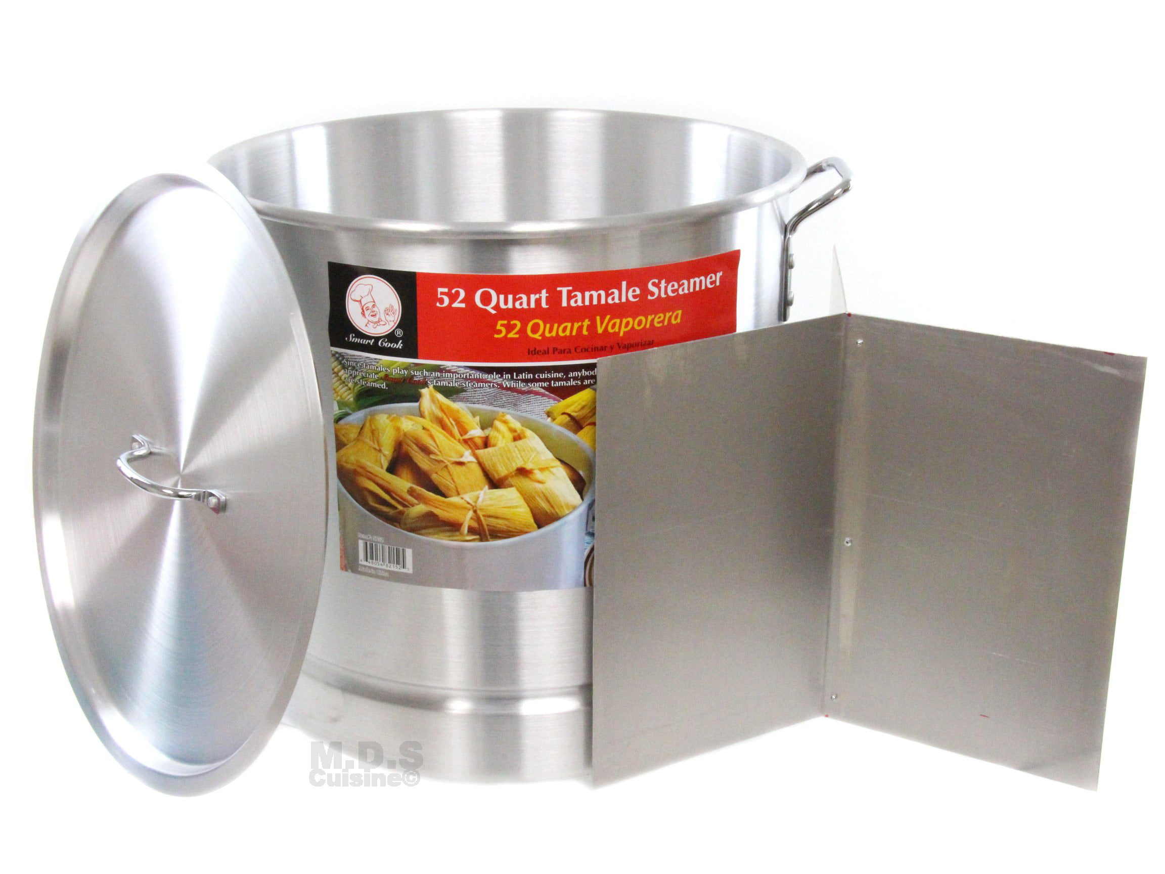 40QT Large Stainless Steel Stock Pot Tamale Steamer Pot w/Lid Induction Cookware 