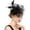 Black_H, variant on YVNAURA Womens Derby Hat Organza Tea Party Fascinators with Veil and Hair Clip for Church Wedding Cocktail Racecourse Festival, Navy, One Size