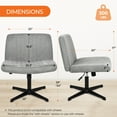 thumbnail image 3 of Neo Chair Desk Chairs Vanity Armless Chair No Wheels Swivel Gray, 3 of 8