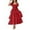 Red, variant on NXMZXB Women's 2025 Summer Boho Midi Dress Short Puff Sleeve Smoked Square Neck Loose Flowy A Line Tiered Beach Vacation Long Dresses for Wedding Party Black XL