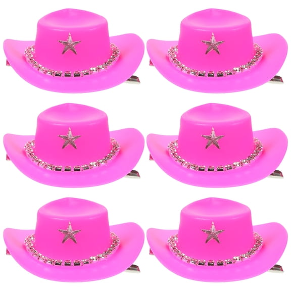 FONDOTIN Cowboy Hat Hair Piece Zinc Alloy Wedding Reunions 6pcs