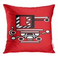 thumbnail image 1 of BOSDECO Table Red Abstract Badge Balance Black Border Circle Pillow Case Pillow Cover 20x20 inch, 1 of 1