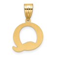 thumbnail image 4 of Auriga Fine Jewelry 14K Yellow Gold Polished Etched Letter Q Initial Pendant for Women (L-21 mm), 4 of 6