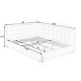 thumbnail image 5 of Full Size Upholstered Tufted Bed Frame with Backrest & Armrests, Velvet,  Bedroom & Living Room,Grey, 5 of 9