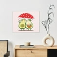 thumbnail image 6 of Gukieu Avocado Lovers Wearing Umbrella Print Canvas Decorative Hanging Painting, Waterproof Art Wall Decoration with Frame, Suitable for Living Room, Bedroom, 6 of 6