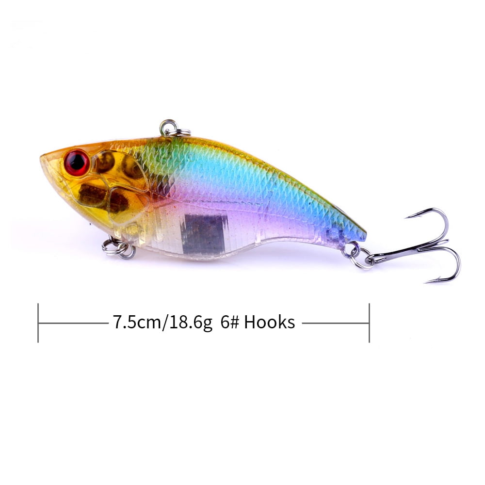HENGJIA Fishing Lures, 8PCS 0.66oz/2.95in Lipless Crankbaits for Bass, Deep Diving Minnow VIB Lifelike Hard Baits Sinking Fishing Lure for Saltwater Freshwater Bass, Redfish, Trout, Walleye