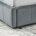 thumbnail image 6 of Full Size Tufted Corner Daybed with 2 Storage Drawers, Velvet Upholstered Sofa Bed Frame with Backrests and Sturdy Slats for Bedroom & Living Room Use, No Box Spring Required, Grey, 6 of 8