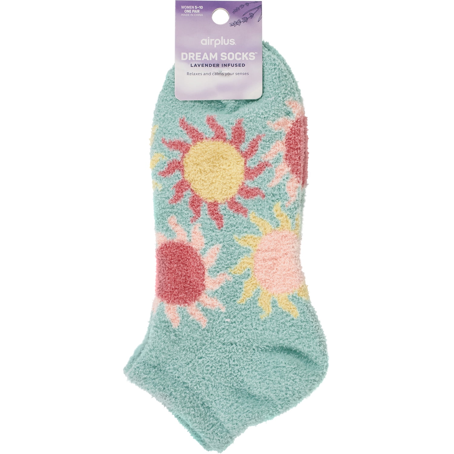 Airplus Lavender Quarter Sock Spring Teal Suns Women's 5-10