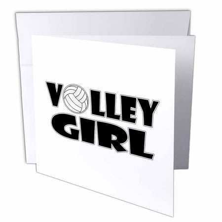3dRose Volley Girl - Volleyball, Greeting Cards, 6 x 6 inches, set of 6