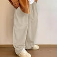thumbnail image 2 of Men's Retro Corduroy Pants - Baggy Ribbed Wide Leg Drawstring | Preppy Streetwear Relaxed Fit Trousers, 2 of 7