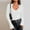 White, variant on Aloohaidyvio Womens 2025 Spring V Neck Long Sleeve Tops Low Cut Slim Fitted Shirts Summer Casual Tee Tshirt