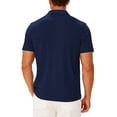 thumbnail image 4 of Polo Shirt for Men Short Sleeve V Neck Polo Tees Loose Fit Navy Shirt Men, 4 of 5