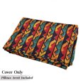 thumbnail image 5 of Modern Floor Pillow Lounger Cover, Geometric Contemporary Art Design Black Bold Zig Zag Borders Pattern, Nap Mat Printed Fabric Case for 5 Pillows, 88" x 27", Teal Orange Marigold, by Ambesonne, 5 of 5