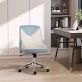 thumbnail image 2 of Vinsetto Office Chair Velvet Fabric Leisure Chair Rocking Armless Task Chair with Swivel Wheels Soft Seat Computer Chair for office Work Vanity Desk Chair, 2 of 10