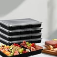 thumbnail image 6 of 5 Pack Extra Large Divided Catering Trays with Lids 14 x 7.7 x 1.6 Inch Charcuterie Board with Lid, 6 of 7