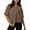 Brown, variant on Cotton Tshirts for Women Drop Shoulder Round Neck Oversized Crop Tops Workout Tops Tees