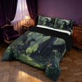 thumbnail image 2 of Manfei Woodland Dragon Animals King Size Comforter Sets,Vintage Trees Plant Comforters King Size,Green Black,Black Reversible,3 Pieces,1 Comforter and 2 Pillowcases, 2 of 7