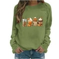thumbnail image 2 of WXLWZYWL Halloween Sweatshirts for Women Long Sleeve Shirts Crewneck Bat Pumpkin Ghost Witch Printed Loose Casual Pullover Tee Tops Hoodie Fall Clothes 2024, 2 of 3