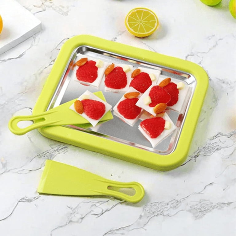 Vassoio Per Gelato A Rotolo Petrus - Macchina Fai Da Te In Acciaio Inox 304 Con 2 Raschietti (Bianco)