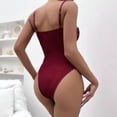 thumbnail image 4 of OKSALE Sexy Lingerie for Women Fishbone Lace Snap Crotch Bodysuit Solid Color Suspender Jumpsuit One Piece Tops, 4 of 4