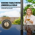 thumbnail image 4 of Outsunny Table à Manger d'Extérieur pour 6 avec Trou pour Parasol, Noir, 4 of 10
