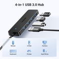 thumbnail image 3 of Hub USB UGREEN USB 3.0 de 4 puertos ultrafino para ordenador portátil de sobremesa, 3 of 7