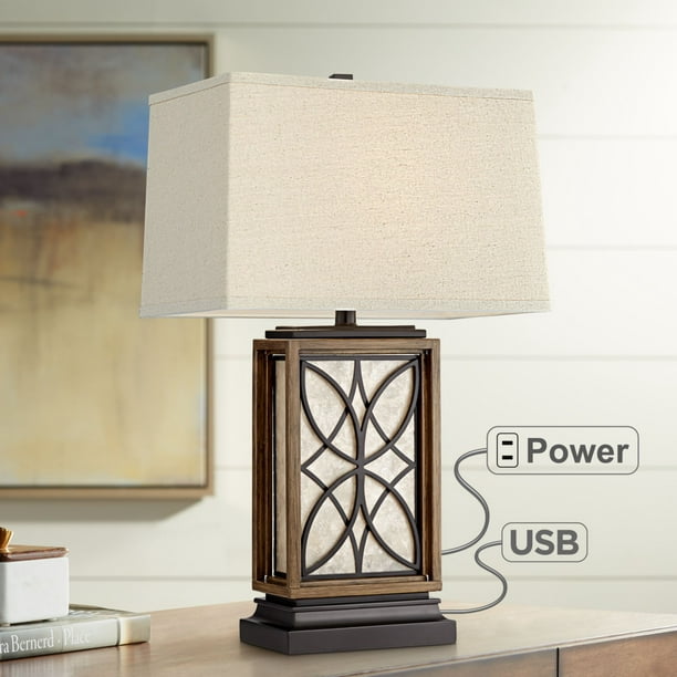 Franklin Iron Works Rustic Table Lamp, Franklin Iron Works Industrial Table Lamp With Usb