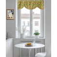 thumbnail image 5 of Summer Tie Up Valances Curtain, Adjustable Kitchen Green Tropical Plant Orange Background Valances for Windows Decor, Rod Pocket Short Curtains Set for Bedroom/Bathroom, 60"x18", 5 of 8