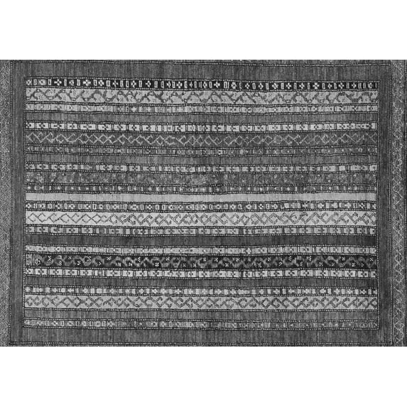 Ahgly Company Indoor Rectangle Abstract Gray Modern Area Rugs, 2' x 3'