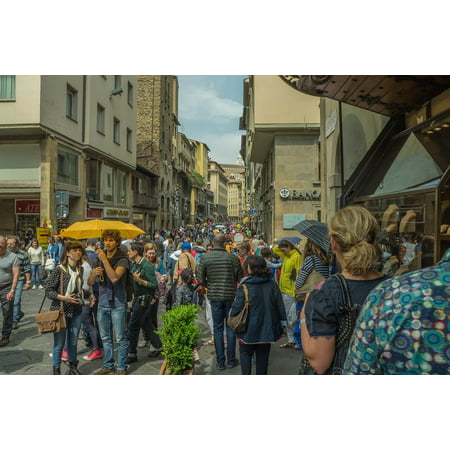 Canvas Print Florence Walking Shopping Square Italy People Stretched Canvas 10 x (Best Walking Tours In Florence Italy)