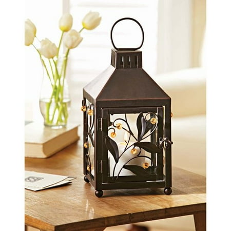 Small Metal Lantern, Oil-rubbed Bronze Finish