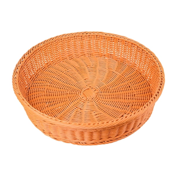 Cestas para servir comida de mesa, bandejas para frutas y verduras, mesa de centro para comedor Marrón 35x7.5cm