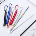 thumbnail image 2 of ENJOYW 1 Set Telescopic Portable Drinking Straw Stainless Steel Comfortable Grip Collapsible ful Drinking Straw for Kitchen T, 2 of 7