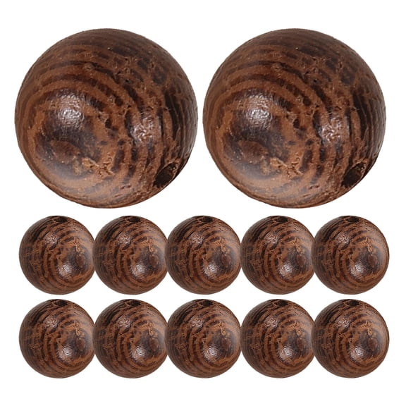 TABLZONE 60pcs Brown Round Wood Beads for Necklace Making, Jewelry Craft Supplies, Loose Beads for Projects