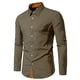 thumbnail image 1 of Blusa y camisa de manga larga con cuello vuelto para hombre, informal, con botones y retazos, de poliéster, 1 of 9