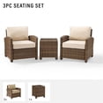 thumbnail image 3 of Crosley Furniture Bradenton 3 Piece Metal Patio Conversation Set in Brown/Sand, 3 of 11