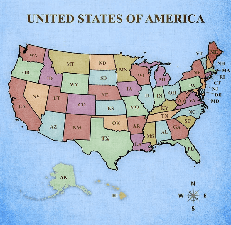 Large United States Map Poster United States Map