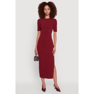 Elegant Cocktail Fit Bardot Womens Eleni Knit Cut-Out Midi Dress -  Walmart.com