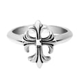 thumbnail image 2 of Vintage Beautifully Elegant Grey Fleur De Lis .925 Sterling Silver Cross Ring for Female Anniversary - 6, 2 of 6