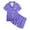 Blue, variant on REDARER Girls Casual Bow Printed Button Lapel Short Sleeved Top Shorts and Pajamas Set,11-12 Years