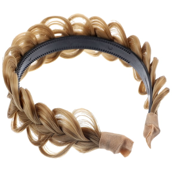 HEANUJJ Beige Hair Headband with Braid Design Suitable for Wigs and Everyday Wear
