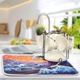 thumbnail image 5 of Waves Purple Dish Drying Mat Microfiber Kitchen Pad Large Counter Absorbent Dish Mats Drainer Rack 16"x18", 5 of 7