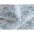 thumbnail image 3 of Ambesonne Nature Quilted Bedspread Set 3 Pcs, Icy Roses Pattern Stripes, Queen, Pale Sky Blue Lavender, 3 of 4